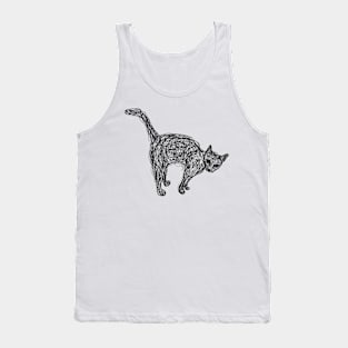 Black cat doodle light Tank Top